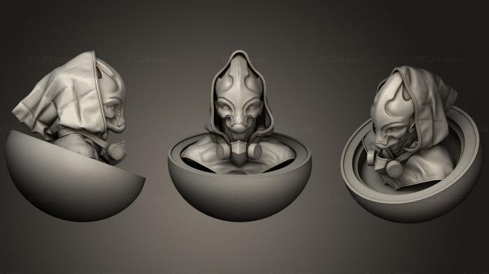 Бюсты монстры и герои (Ретро Инопланетянин, BUSTH_0918) 3D модель для ЧПУ станка